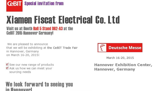 Fiscat จะจัดแสดงในงาน CeBIT Trade Fair ที่เมืองฮันโนเวอร์ ประเทศเยอรมนี ระหว่างวันที่ 16-20 มีนาคม 2558